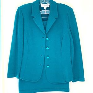 St. John Evening gorgeous teal/turquoise top and skirt set